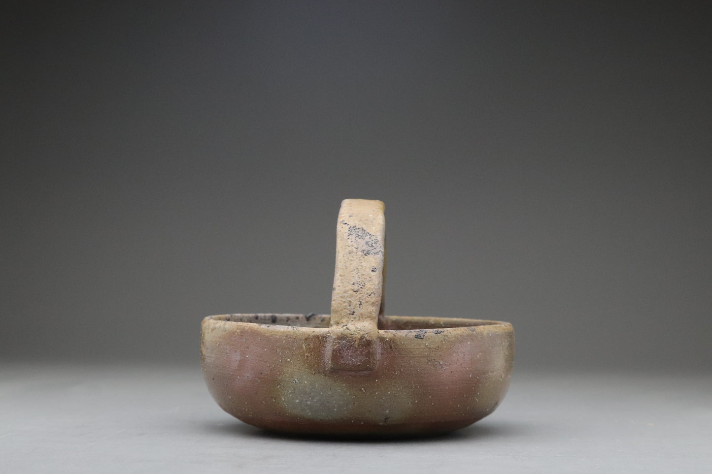 Bizen Ware Pottery | Japanese Handled Flower Basket | Wabi Sabi Ikebana Vase | Rustic Wood Fired Ceramic | Stoneware Zen Art Home Decor Gift