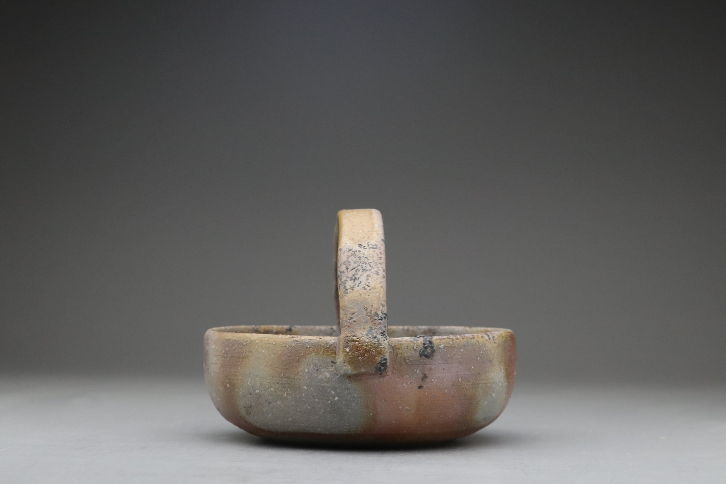 Bizen Ware Pottery | Japanese Handled Flower Basket | Wabi Sabi Ikebana Vase | Rustic Wood Fired Ceramic | Stoneware Zen Art Home Decor Gift