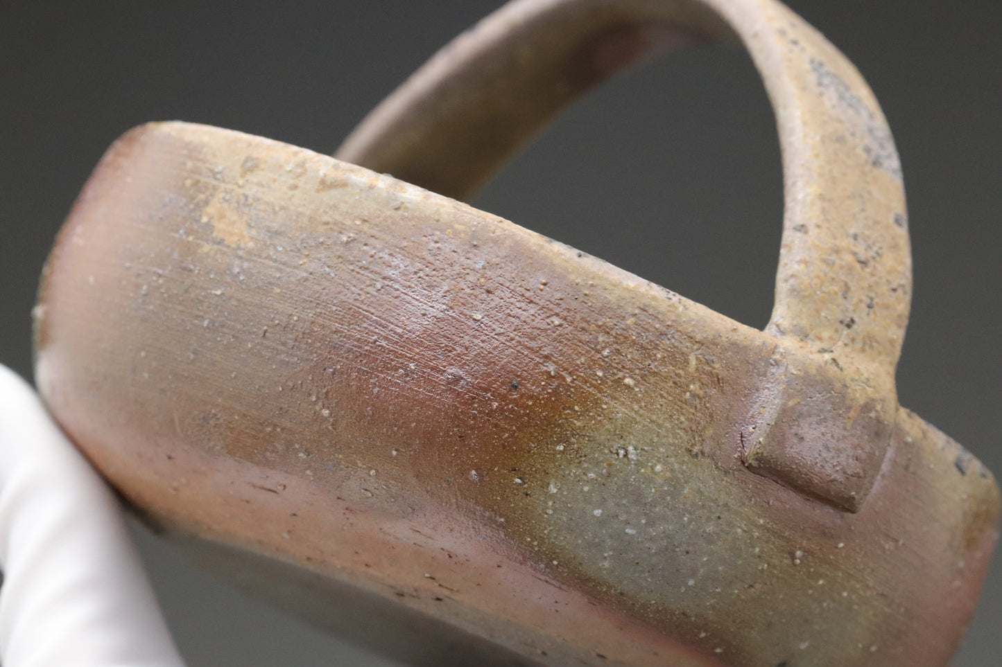 Bizen Ware Pottery | Japanese Handled Flower Basket | Wabi Sabi Ikebana Vase | Rustic Wood Fired Ceramic | Stoneware Zen Art Home Decor Gift