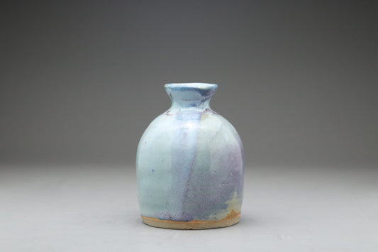 Blue Purple Pottery Vase | Handmade Pottery | Japanese Wabi Sabi | Small Bud Vase | Stoneware Flower Vase | Minimalist Zen Home Decor