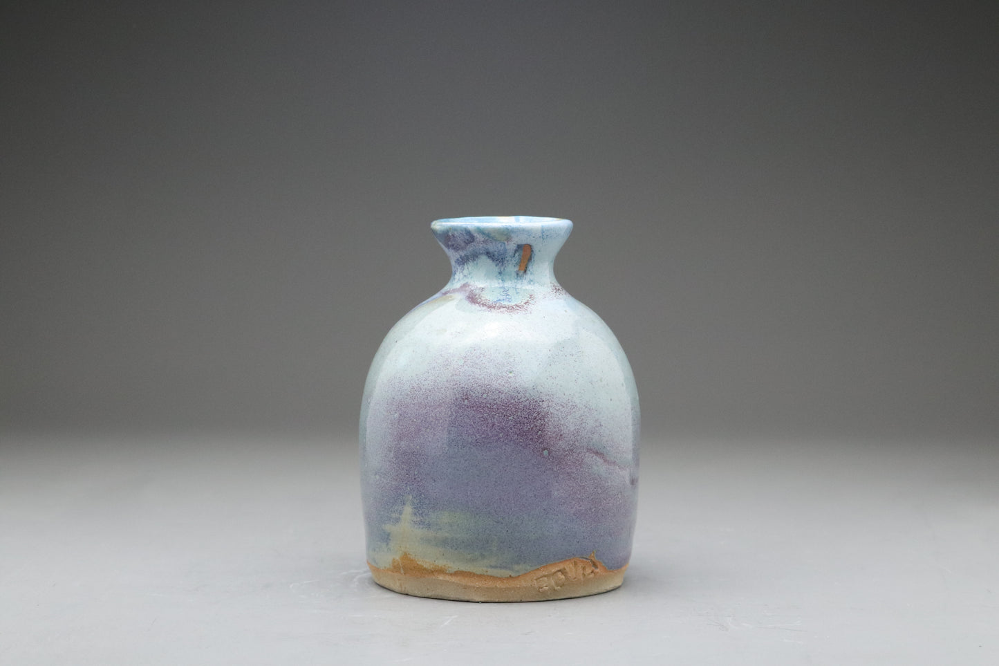 Blue Purple Pottery Vase | Handmade Pottery | Japanese Wabi Sabi | Small Bud Vase | Stoneware Flower Vase | Minimalist Zen Home Decor