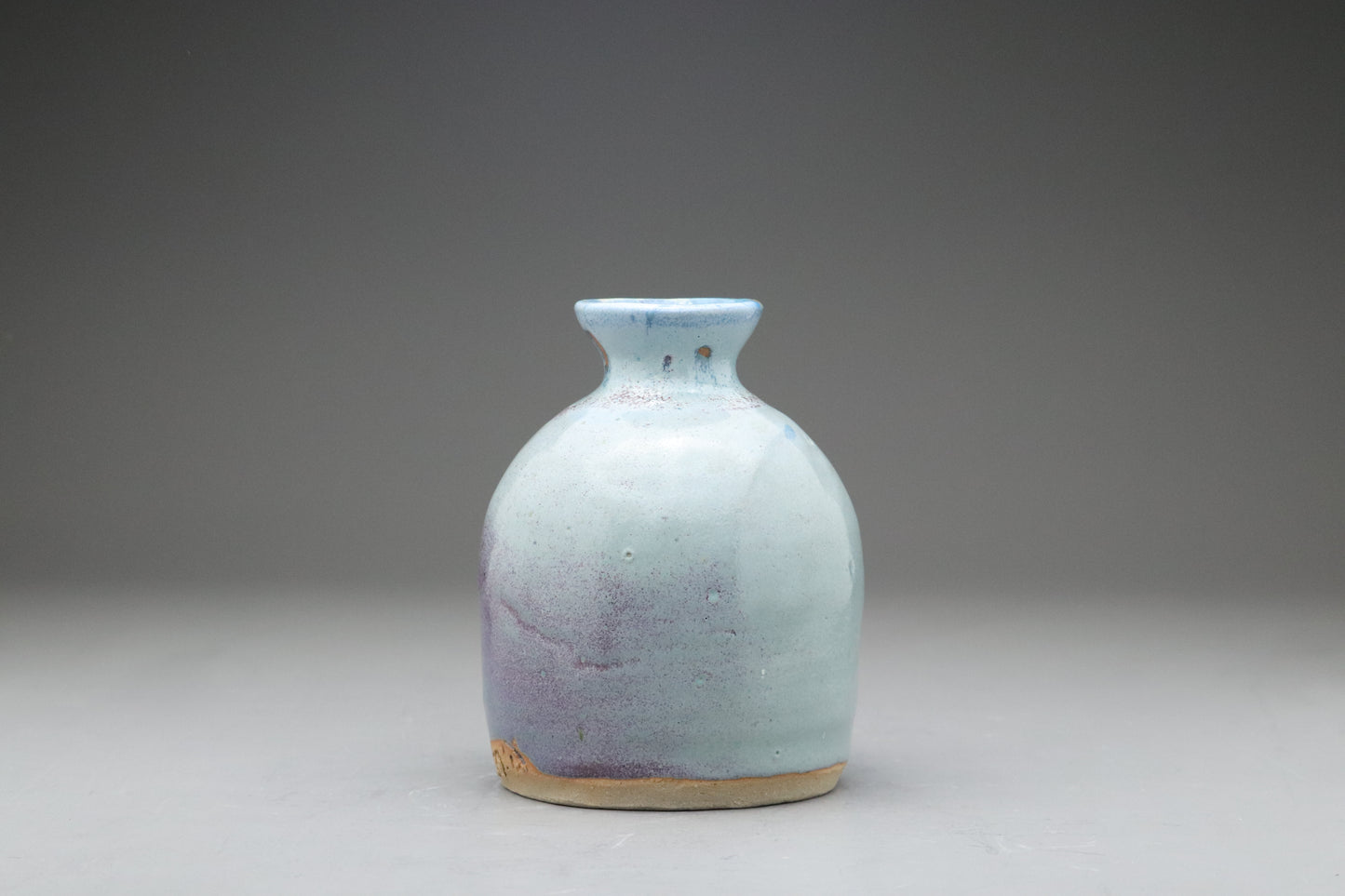 Blue Purple Pottery Vase | Handmade Pottery | Japanese Wabi Sabi | Small Bud Vase | Stoneware Flower Vase | Minimalist Zen Home Decor
