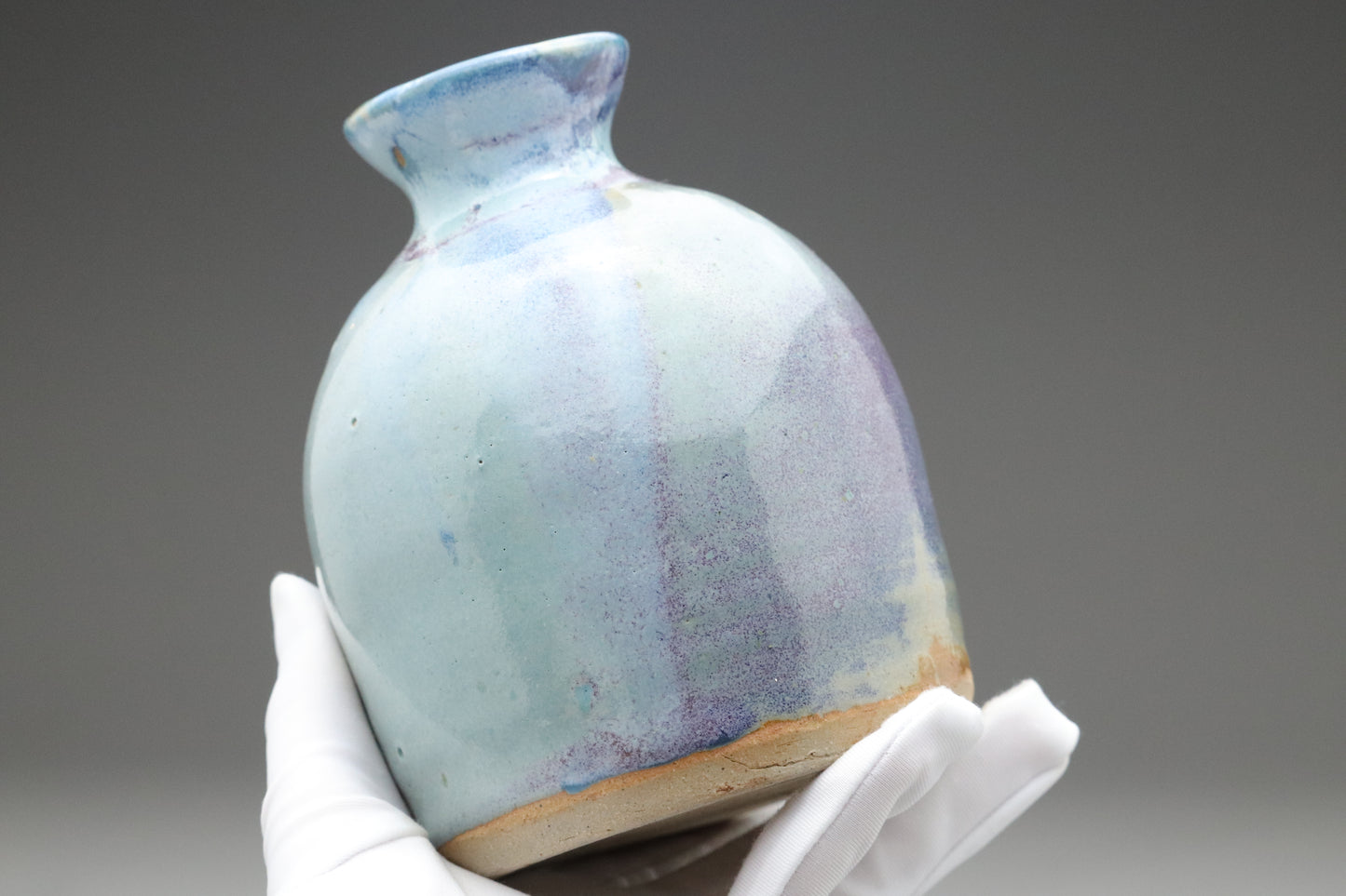 Blue Purple Pottery Vase | Handmade Pottery | Japanese Wabi Sabi | Small Bud Vase | Stoneware Flower Vase | Minimalist Zen Home Decor