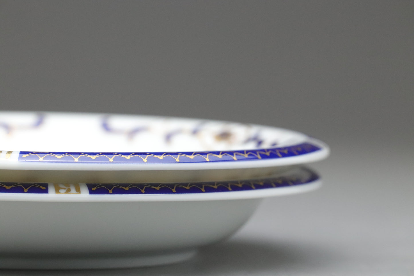 Christian Koban Italy | Tea Cup and Saucer Set of 2 | Navy Blue and Gold | Vintage Italian Porcelain | Floral Coffee Mug | Wedding Gift Idea