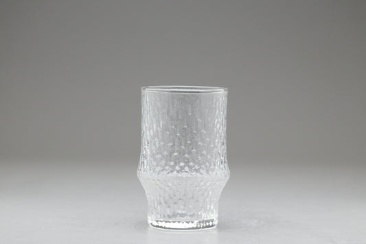 Vintage HOYA Glassware | Textured Clear Crystal Tumbler | Mid Century Modern Bark Glass | Japanese Highball | Retro Water Cup Barware 1pc On