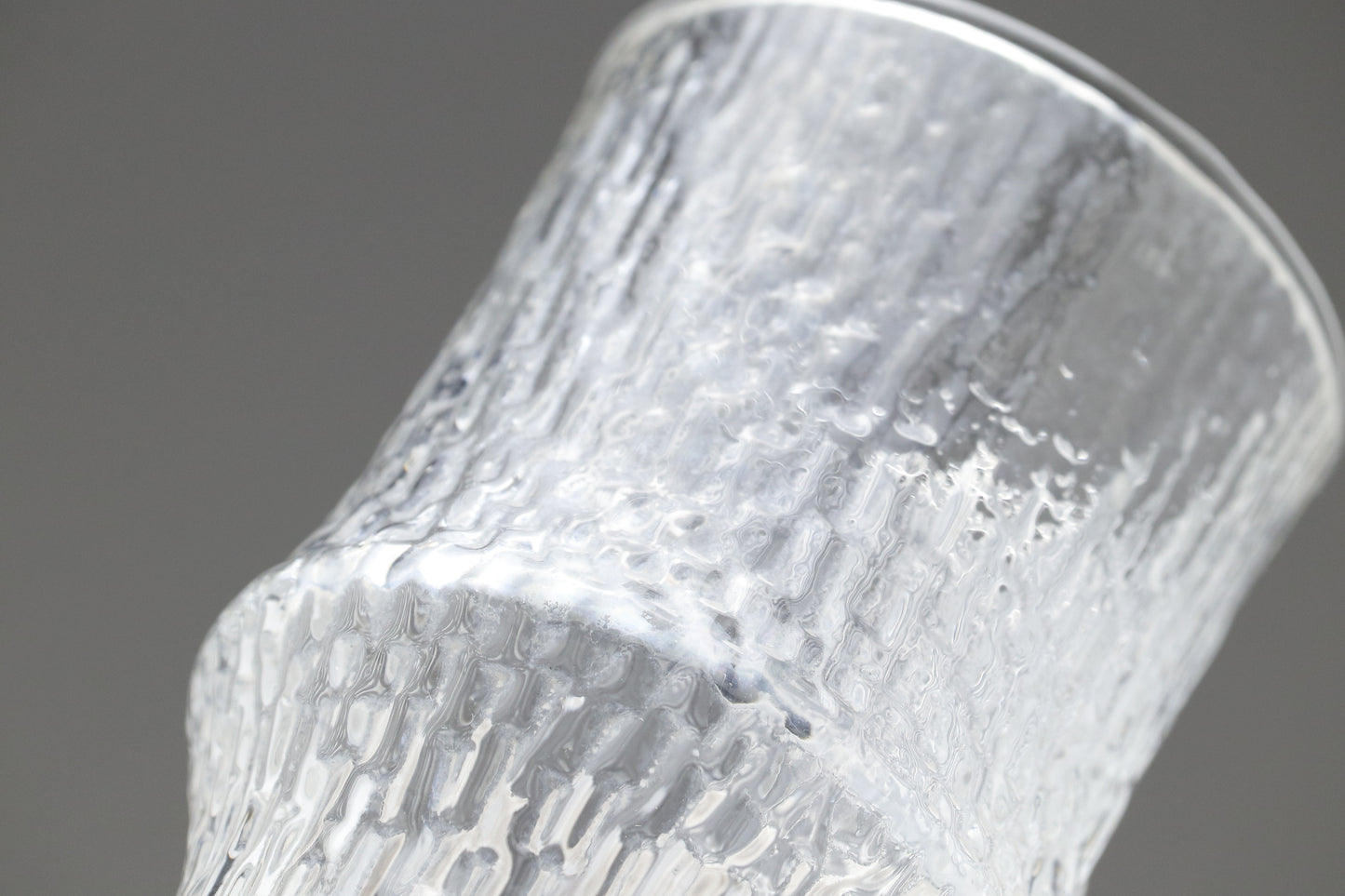 Vintage HOYA Glassware | Textured Clear Crystal Tumbler | Mid Century Modern Bark Glass | Japanese Highball | Retro Water Cup Barware 1pc On