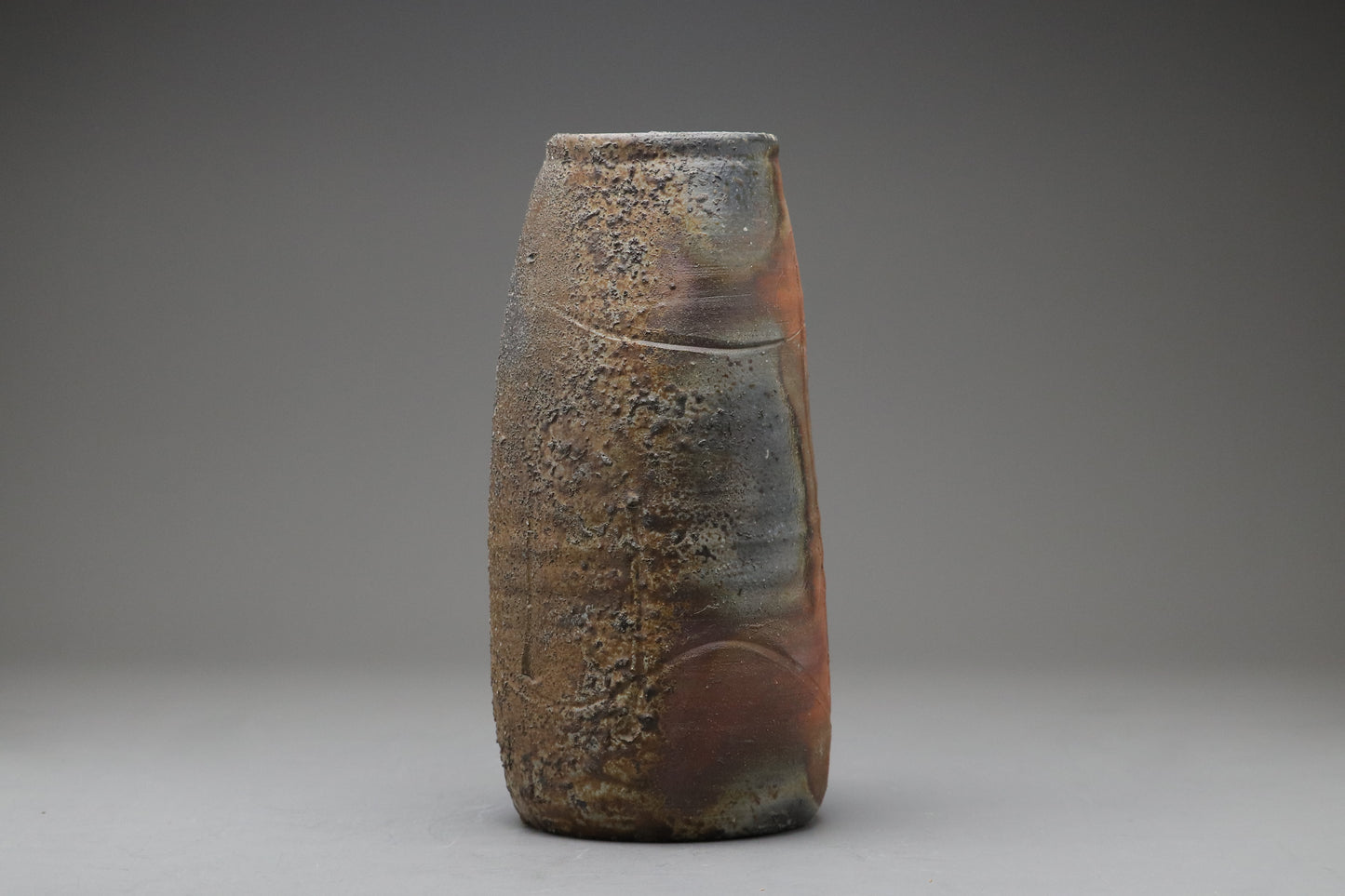 Japanese Bizen Ware | Flower Vase Hanairi | Handcrafted Wood Fired Pottery | Wabi Sabi Zen Home Decor | Studio Art with Signed Wood Box Gift