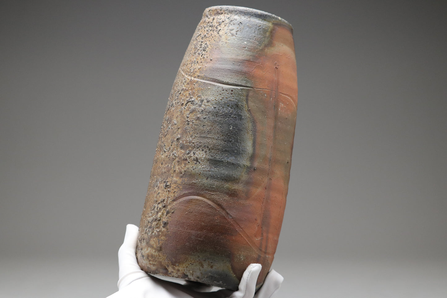 Japanese Bizen Ware | Flower Vase Hanairi | Handcrafted Wood Fired Pottery | Wabi Sabi Zen Home Decor | Studio Art with Signed Wood Box Gift