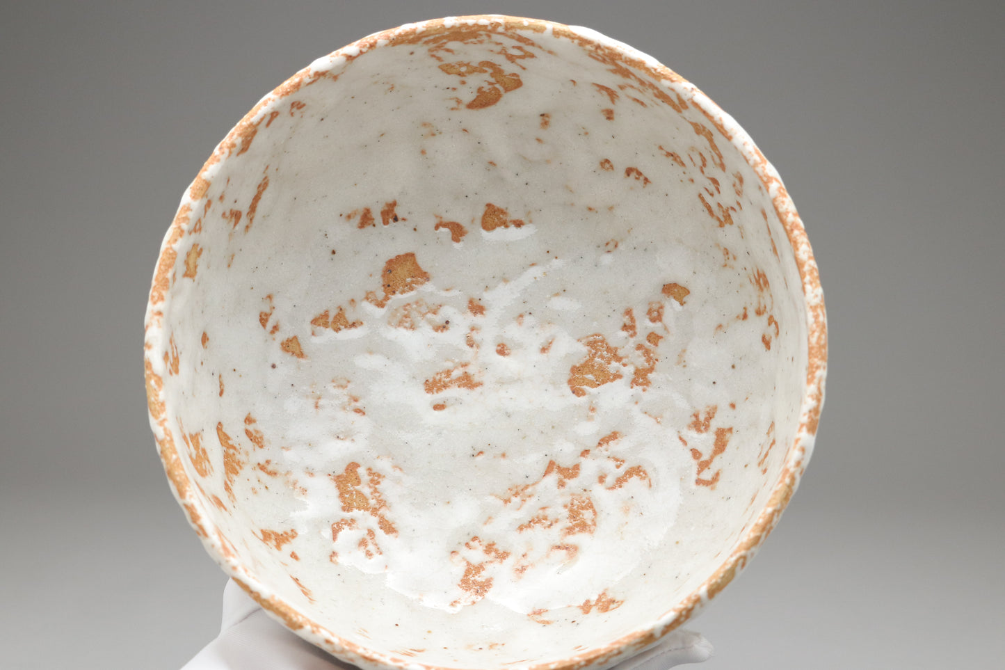 Large Japanese Mino Shino Pottery Bowl | Handmade Ceramic Serving Dish | Wabi Sabi White Glaze Stoneware | Rustic Kitchenware | Unique Gifts