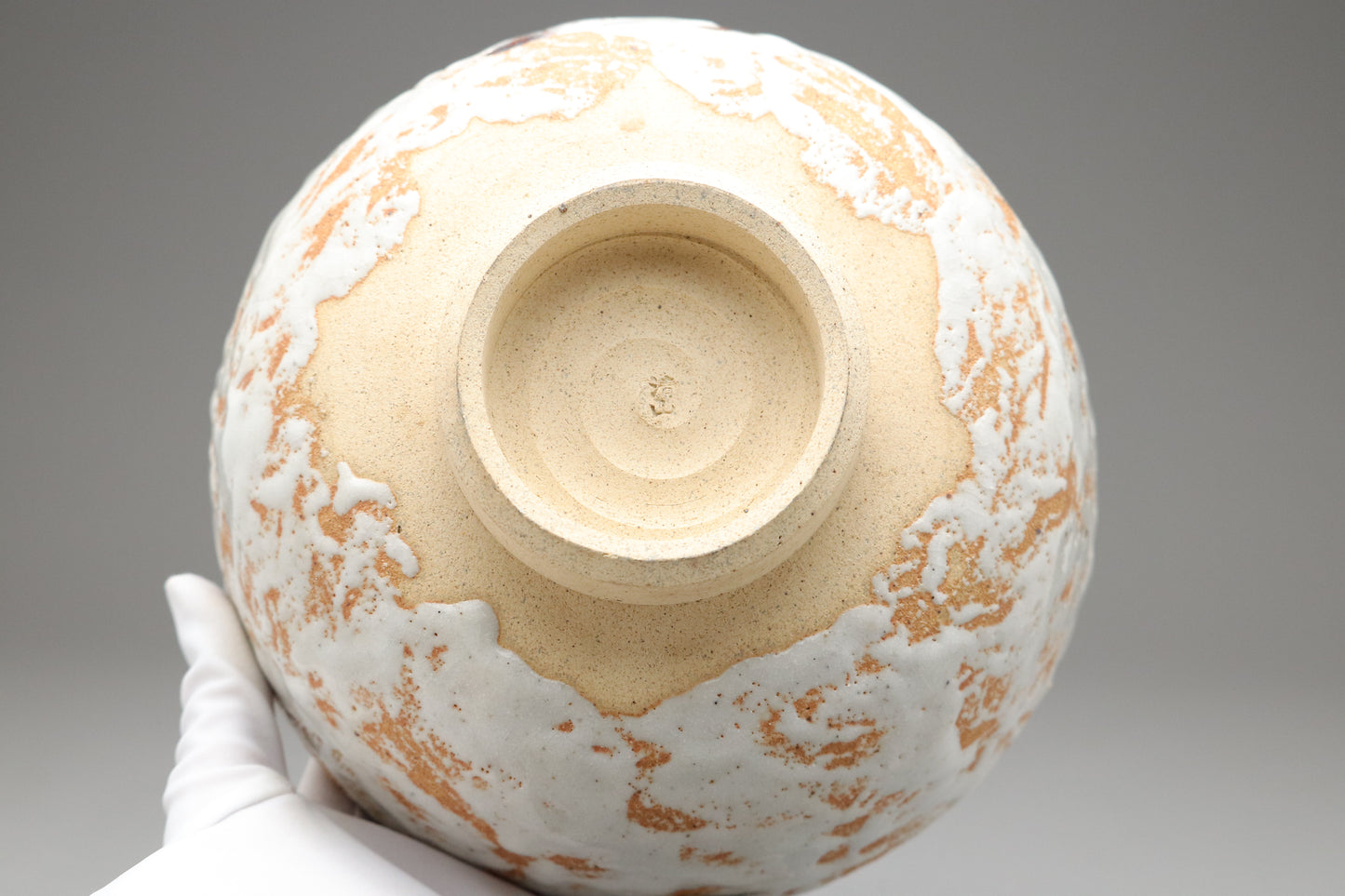 Large Japanese Mino Shino Pottery Bowl | Handmade Ceramic Serving Dish | Wabi Sabi White Glaze Stoneware | Rustic Kitchenware | Unique Gifts