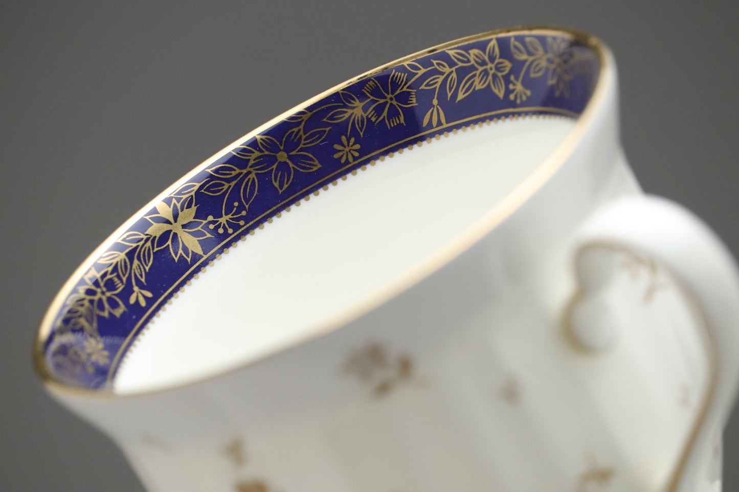 Vintage Narumi Bone China Tea Cup and Saucer Set of 2 | Cobalt Blue Gold Floral | Made in Japan | Elegant Teaware Gift | Fine Luxury Tea Set