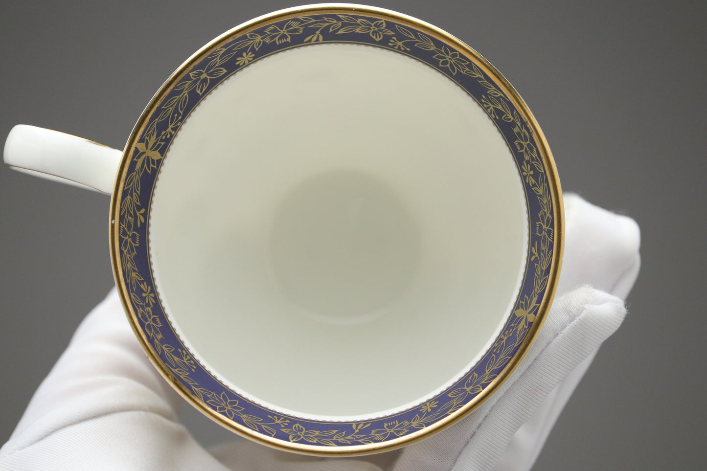 Vintage Narumi Bone China Tea Cup and Saucer Set of 2 | Cobalt Blue Gold Floral | Made in Japan | Elegant Teaware Gift | Fine Luxury Tea Set