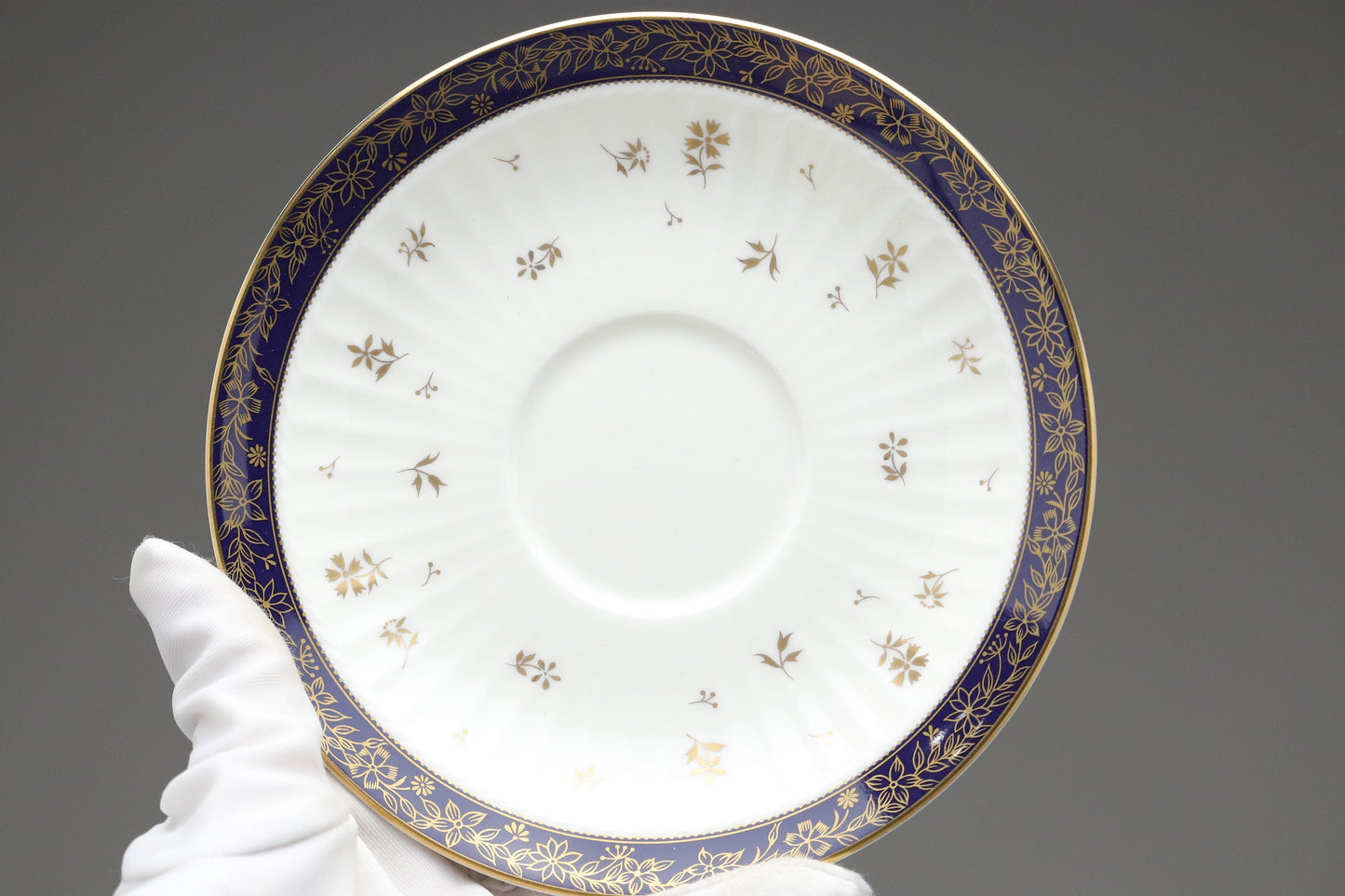 Vintage Narumi Bone China Tea Cup and Saucer Set of 2 | Cobalt Blue Gold Floral | Made in Japan | Elegant Teaware Gift | Fine Luxury Tea Set