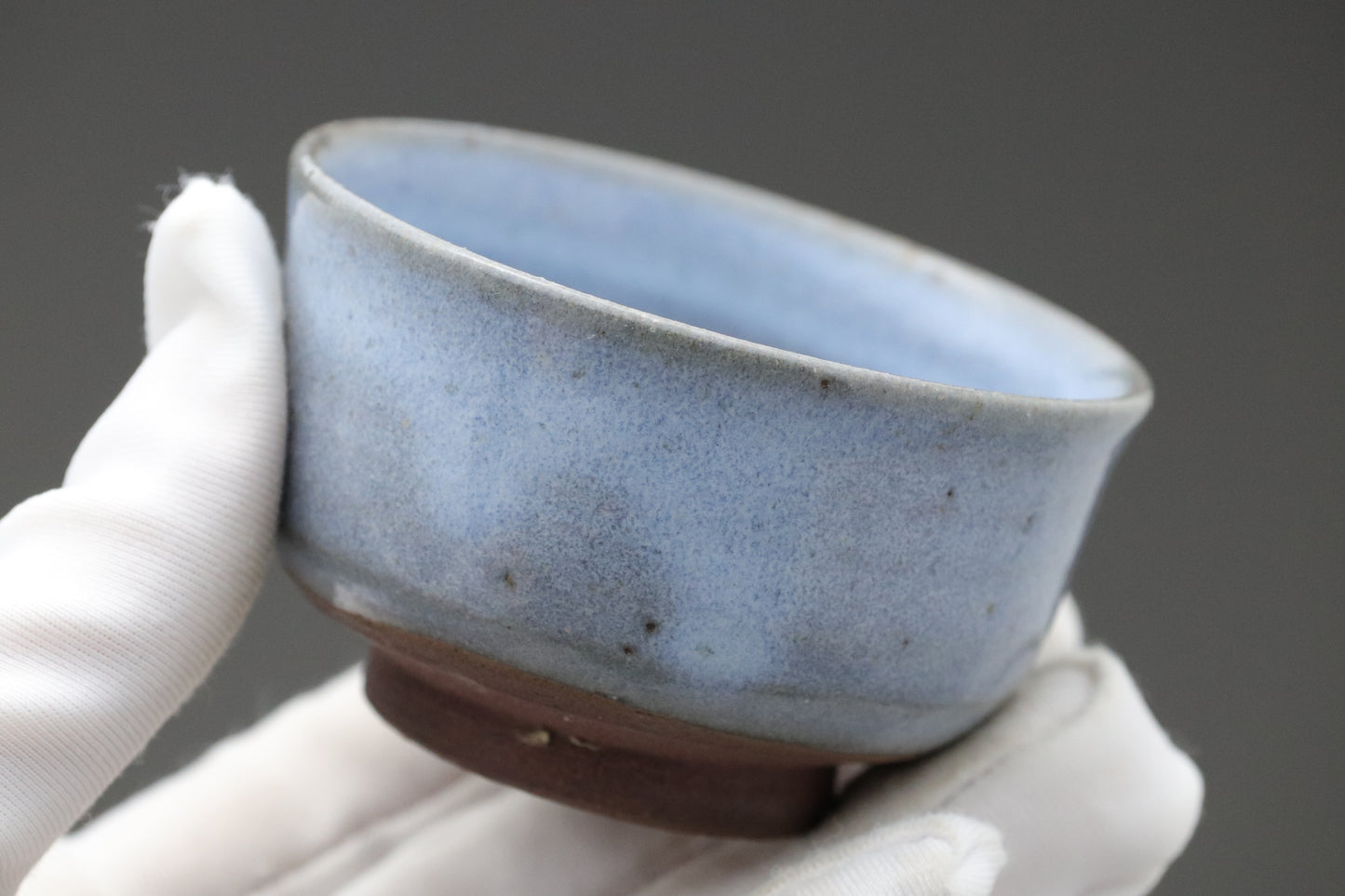 Japanese Pottery | Sake Cup Set of 2 | Blue Glaze Guinomi | Handmade Ceramic | Wabi Sabi Stoneware | Sake Lover Gift | Special Day Gift For