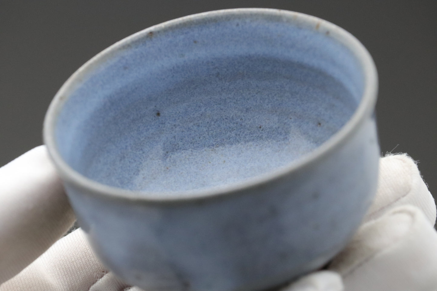 Japanese Pottery | Sake Cup Set of 2 | Blue Glaze Guinomi | Handmade Ceramic | Wabi Sabi Stoneware | Sake Lover Gift | Special Day Gift For