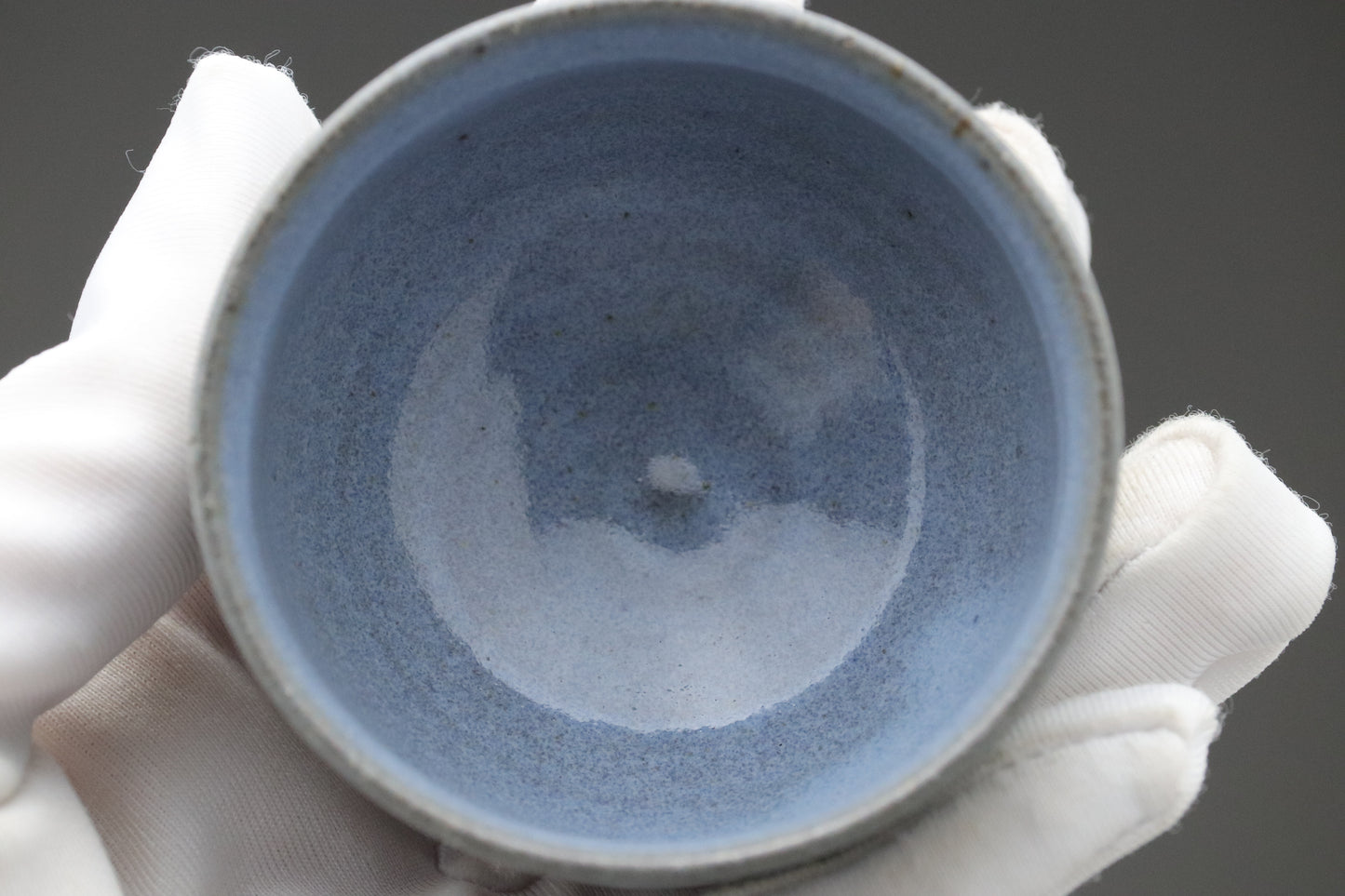 Japanese Pottery | Sake Cup Set of 2 | Blue Glaze Guinomi | Handmade Ceramic | Wabi Sabi Stoneware | Sake Lover Gift | Special Day Gift For