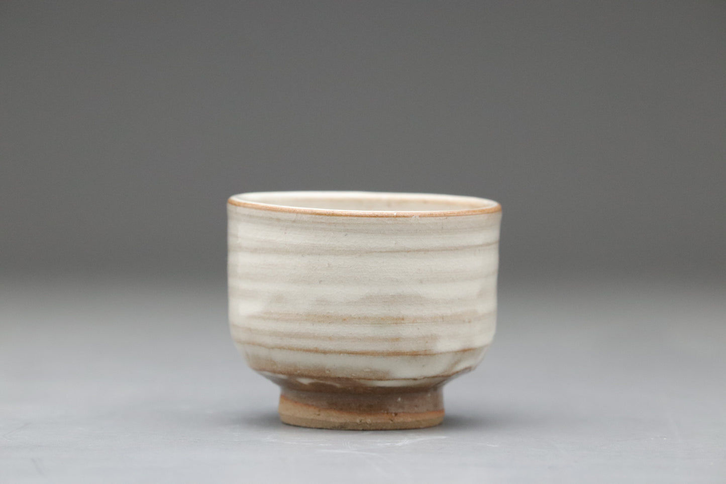 Japanese Sake Cup Ochoko | Miyajima Osunayaki | By Tosai | White Glaze Wabi Sabi Ceramic | Handmade Sake Gift | Aki Province Traditional Cups