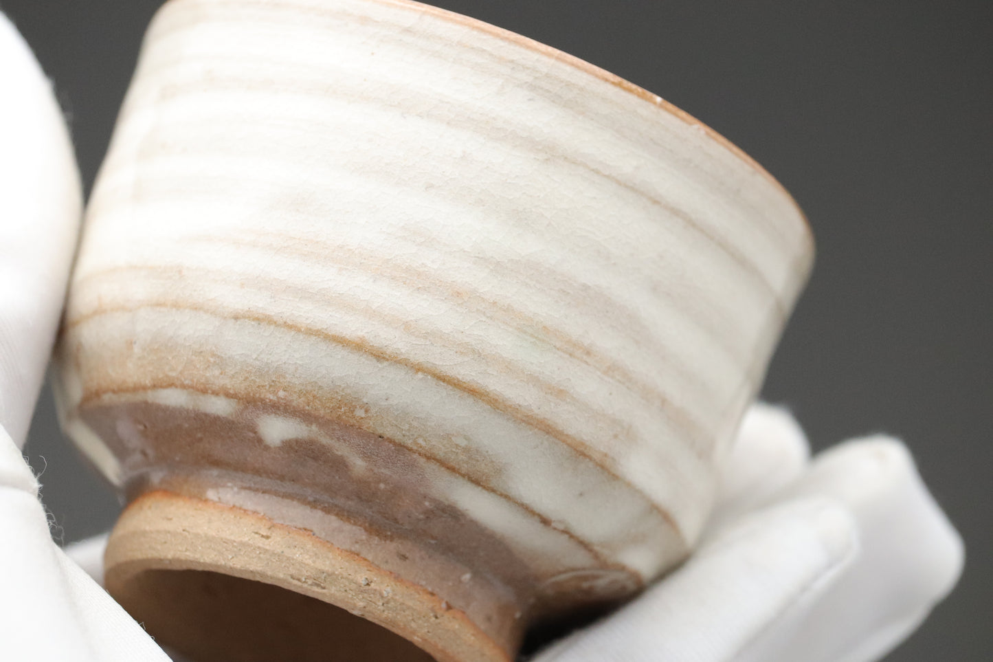 Japanese Sake Cup Ochoko | Miyajima Osunayaki | By Tosai | White Glaze Wabi Sabi Ceramic | Handmade Sake Gift | Aki Province Traditional Cups