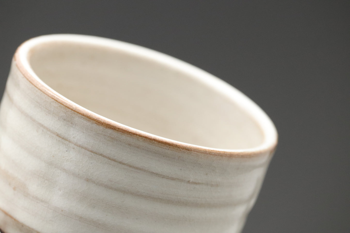 Japanese Sake Cup Ochoko | Miyajima Osunayaki | By Tosai | White Glaze Wabi Sabi Ceramic | Handmade Sake Gift | Aki Province Traditional Cups