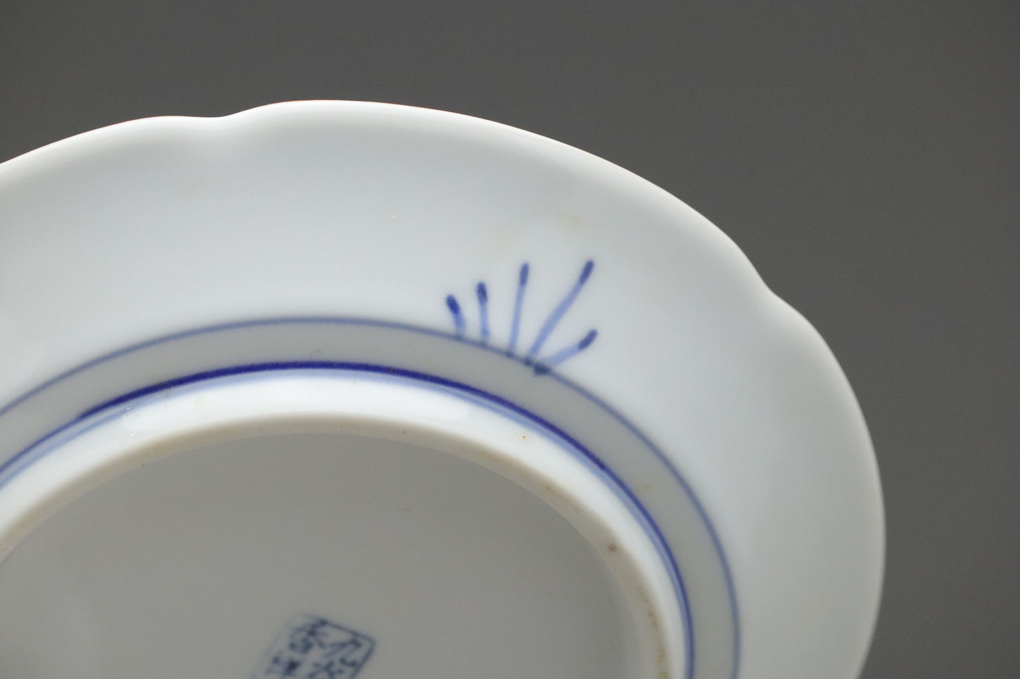 Kutani Kasyo | Japanese Porcelain Set of 5 Plates | Hand Painted Blue Green | Vintage Kutani Ware | Wooden Gift Box | Small Appetizer Dishes