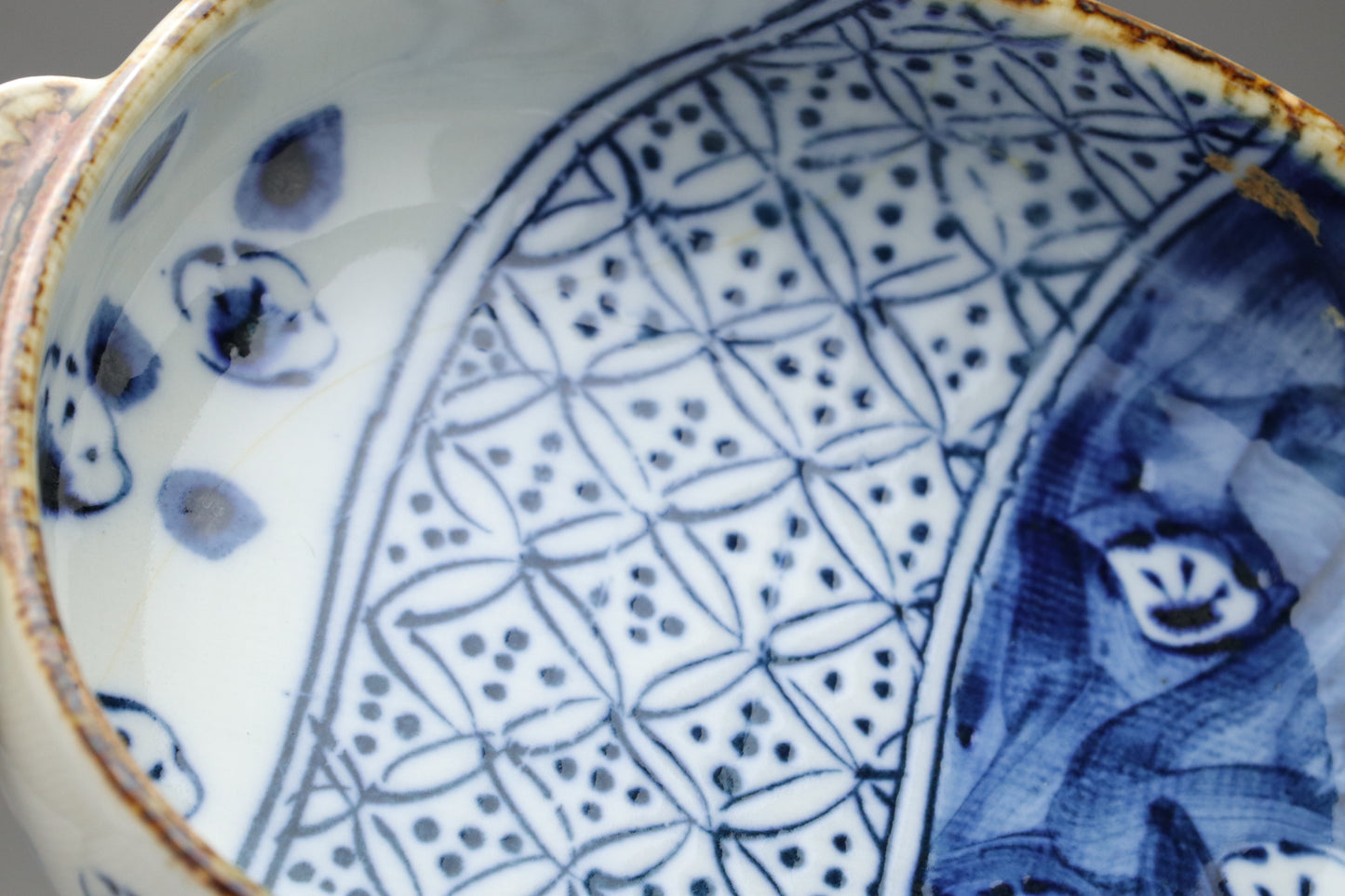 Seto Ware | Kinzan Kiln | Blue and White Ume Shonzui | Gratin Dish Set | Japanese Pottery | With Wood Trivets | Blue Floral Dish handpainted