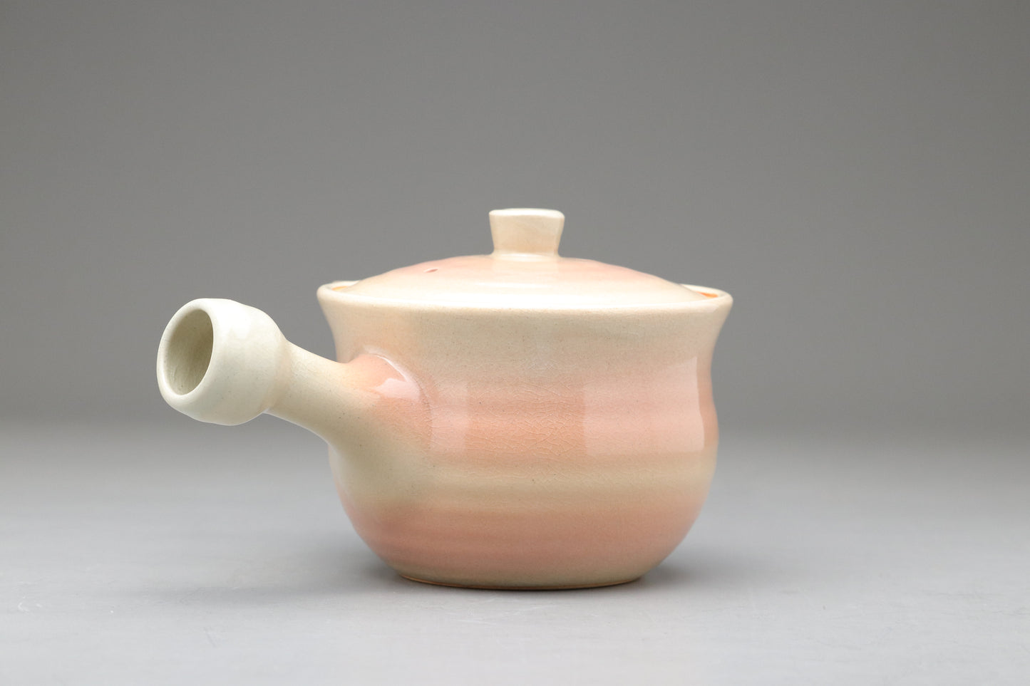 Japanese Hagi Ware Tea Set | Kyusu Teapot | 6 Yunomi Cups | Pink White Ombre | Vintage Pottery | With Original Wooden Box | Handmade Japan