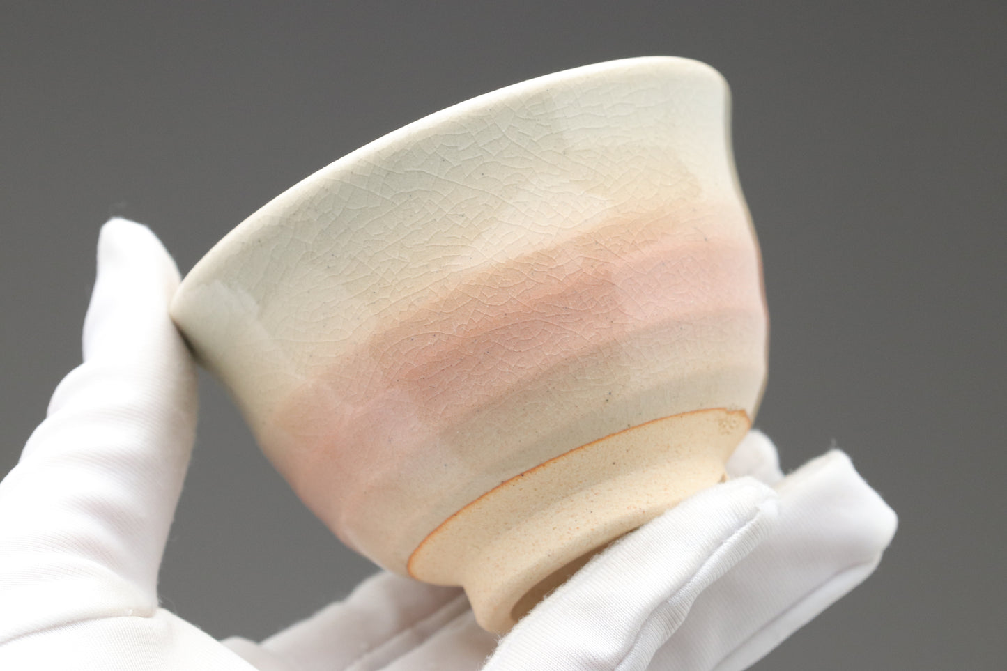 Japanese Hagi Ware Tea Set | Kyusu Teapot | 6 Yunomi Cups | Pink White Ombre | Vintage Pottery | With Original Wooden Box | Handmade Japan