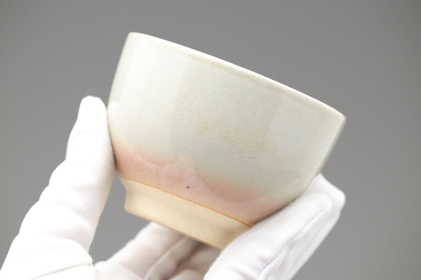 Japanese Tea Cups | Set of 2 | Pink and White | Gradient | Crackle Glaze | Handmade Pottery | Wabi Sabi | Yunomi Bowl | Tea Gift