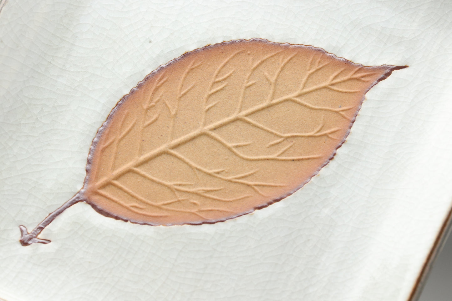 Japanese Pottery Set of 4 | Ceramic Leaf Plates | Rustic Wabi Sabi | Small Sushi Dish | Handmade Snack Plate | Pressed Leaf Design | Zen Gift