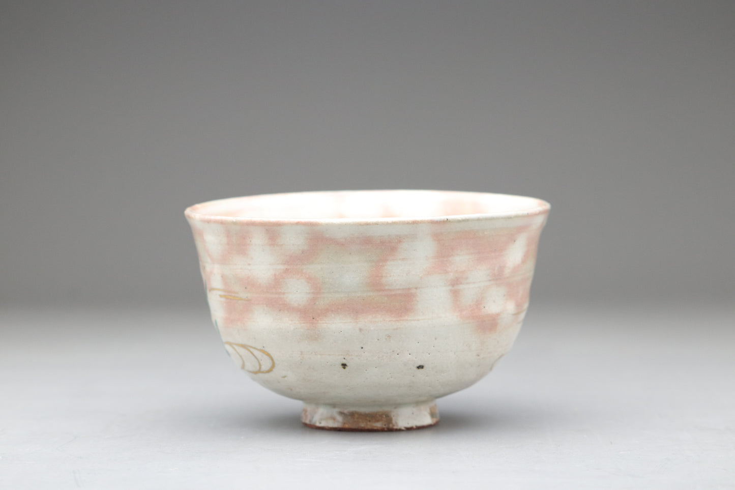Japanese Kyoto Matcha Bowl | Tomosai Tanaka Kyo-Yaki | Handpainted Iris & Yatsuhashi | Tea Ceremony Chawan | Gold Detail | Japanese Pottery