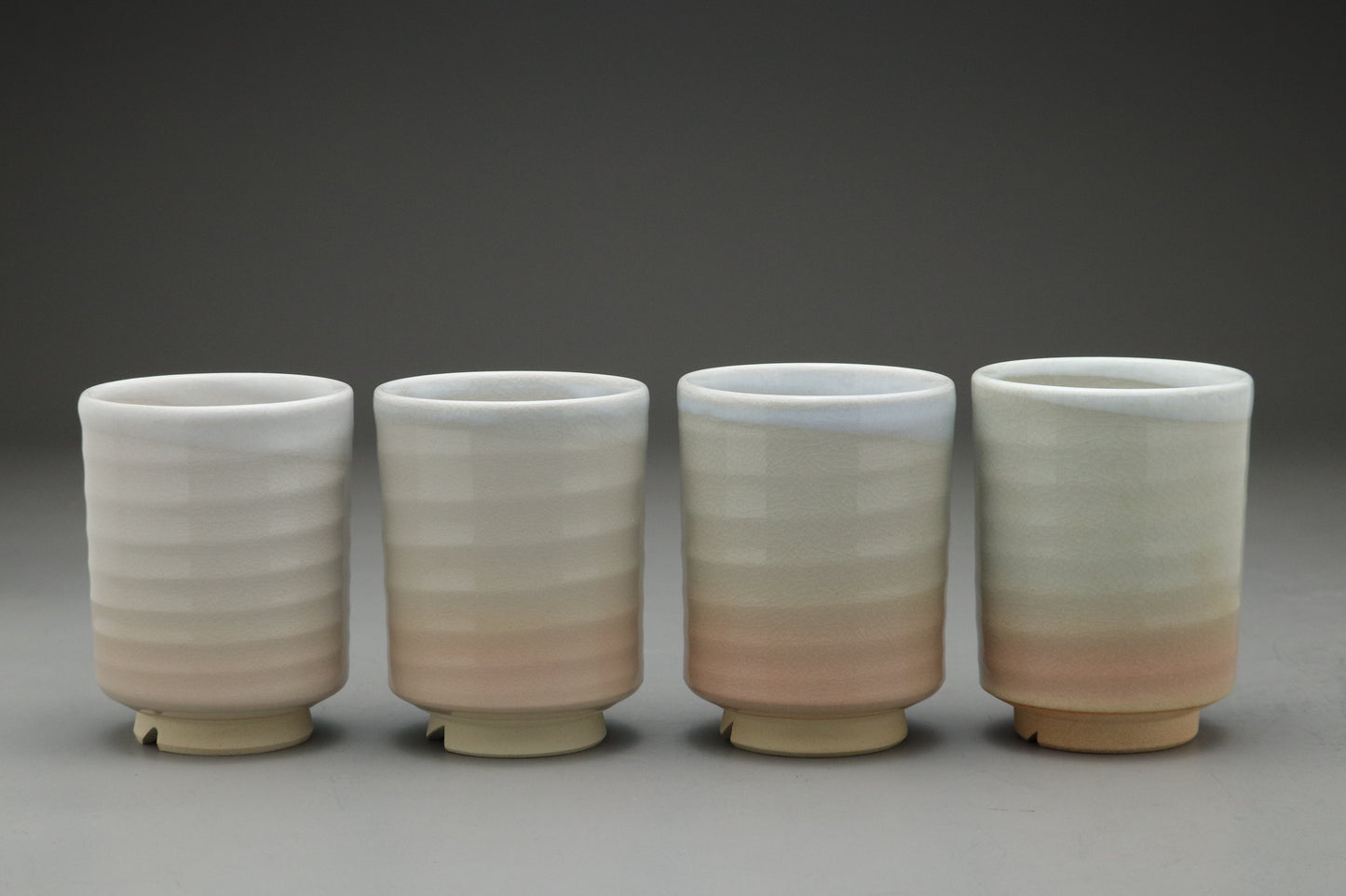Hagi Ware Yunomi Tea Cup | White Crackle Glaze | Japanese Pottery | Handmade Pottery | Wabi Sabi Artisan Teaware | Cut Foot Stoneware Sipper