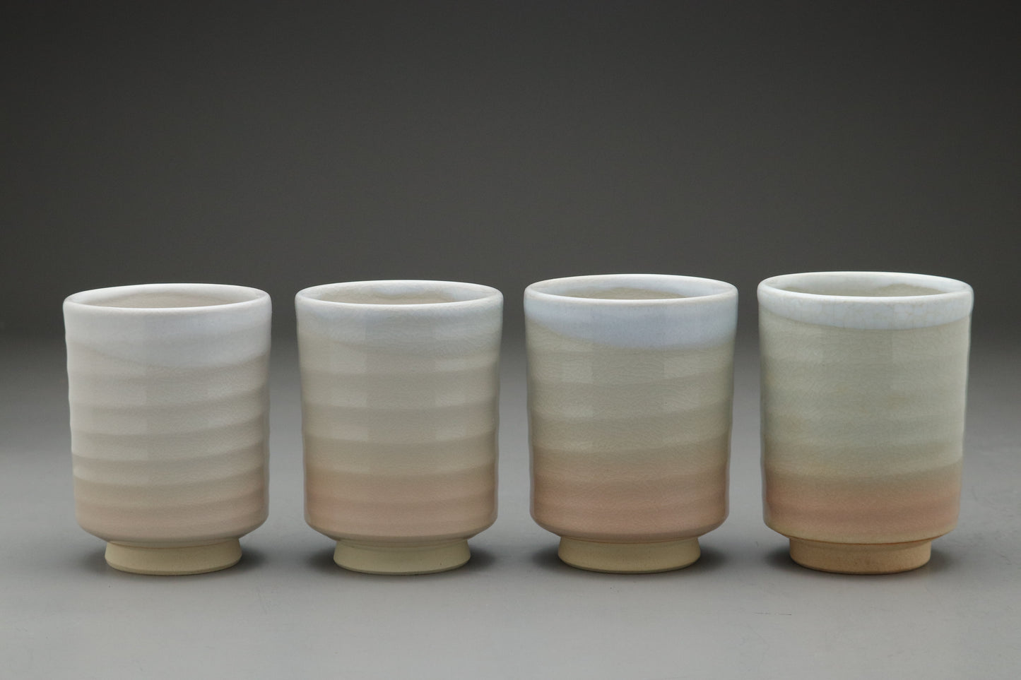Hagi Ware Yunomi Tea Cup | White Crackle Glaze | Japanese Pottery | Handmade Pottery | Wabi Sabi Artisan Teaware | Cut Foot Stoneware Sipper