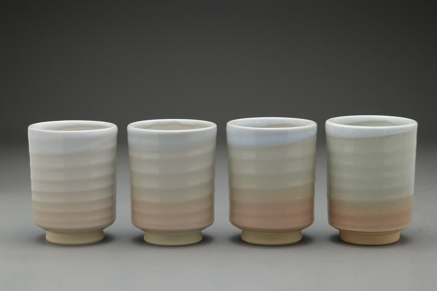 Hagi Ware Yunomi Tea Cup | White Crackle Glaze | Japanese Pottery | Handmade Pottery | Wabi Sabi Artisan Teaware | Cut Foot Stoneware Sipper