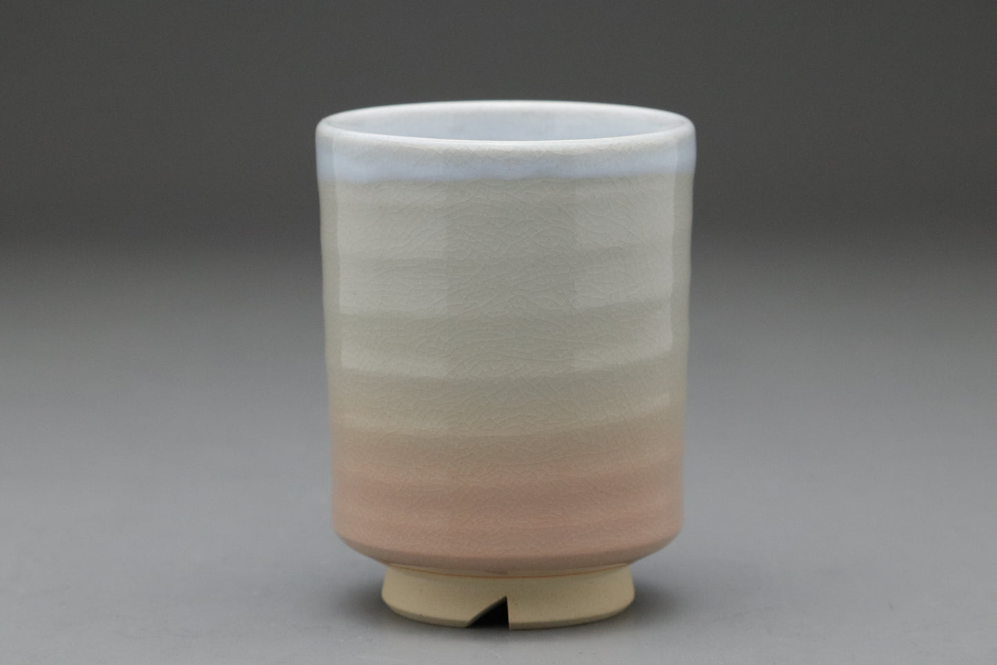Hagi Ware Yunomi Tea Cup | White Crackle Glaze | Japanese Pottery | Handmade Pottery | Wabi Sabi Artisan Teaware | Cut Foot Stoneware Sipper