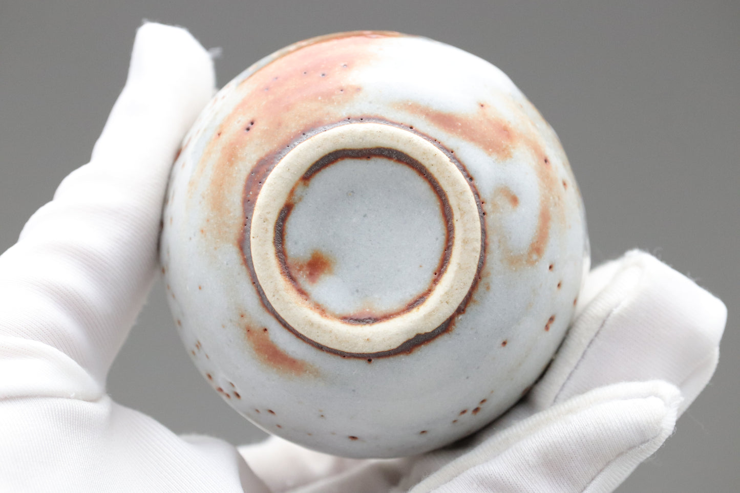 Shino Ware | Guinomi | Sake Cup | Japanese Pottery | Art Collection | Wabi Sabi | Hiiro Fire Marks | Tea Ceremony | Momogusa Clay | Unique