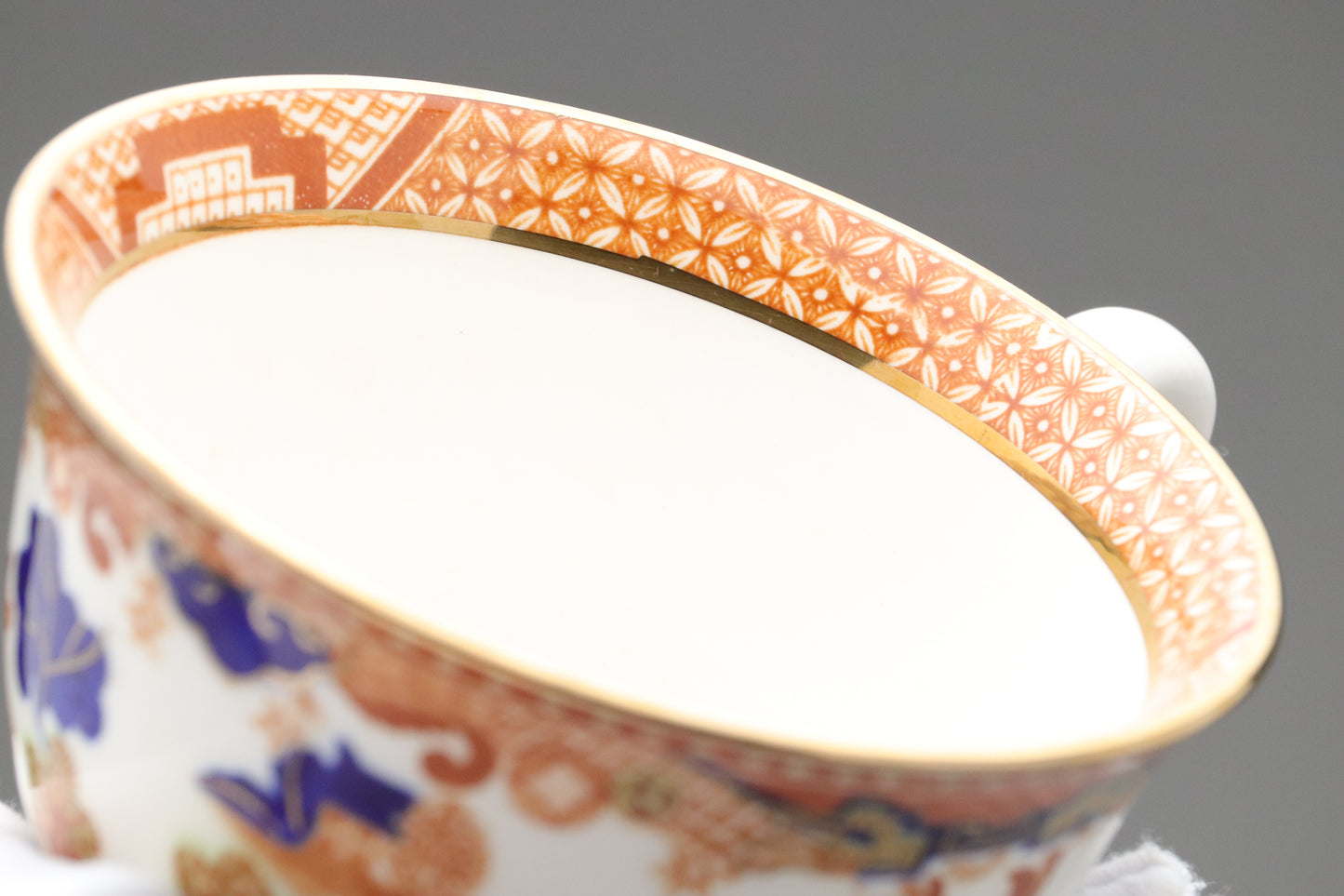 Vintage Nikko Japan | Double Phoenix | Tea Cup Saucer Set of 6 | Orange Blue Willow | Ironstone | Japanese Sansui China | Retro Dinnerware