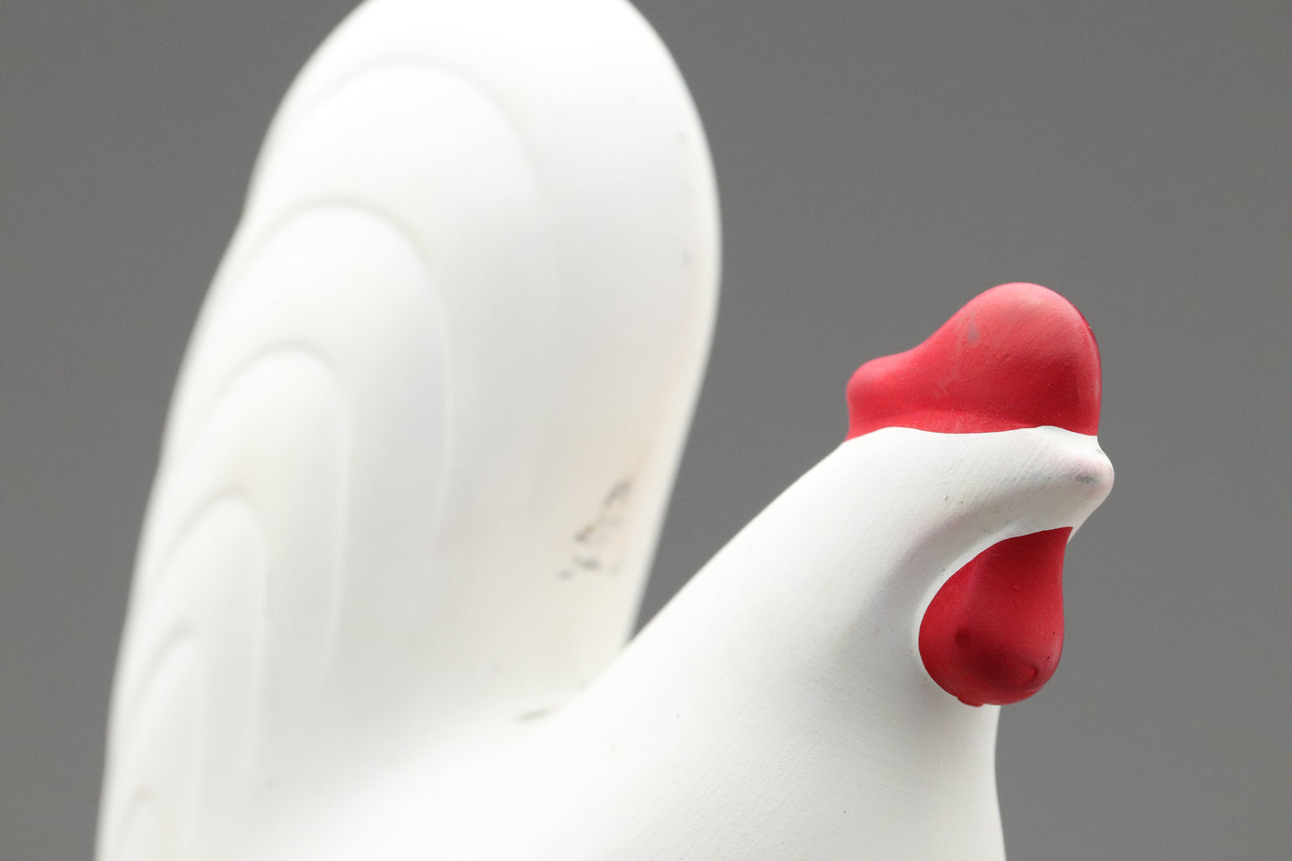 Japanese White Clay Rooster Figurine | Zodiac Sign Animal | Lucky Charm Happiness Kanji | Feng Shui Statue | Home Decor Ornament Japanese