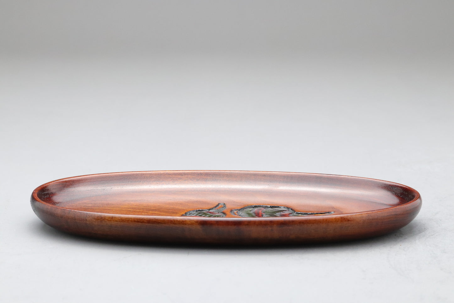 Japanese Vintage | Ujohbori | Wood Carving | Oshiborri Tray | Set of 3 | Urushi Lacquerware | Handcrafted | Oval Plate | Kitchen Tableware