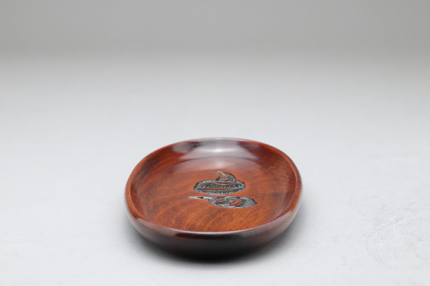 Japanese Vintage | Ujohbori | Wood Carving | Oshiborri Tray | Set of 3 | Urushi Lacquerware | Handcrafted | Oval Plate | Kitchen Tableware