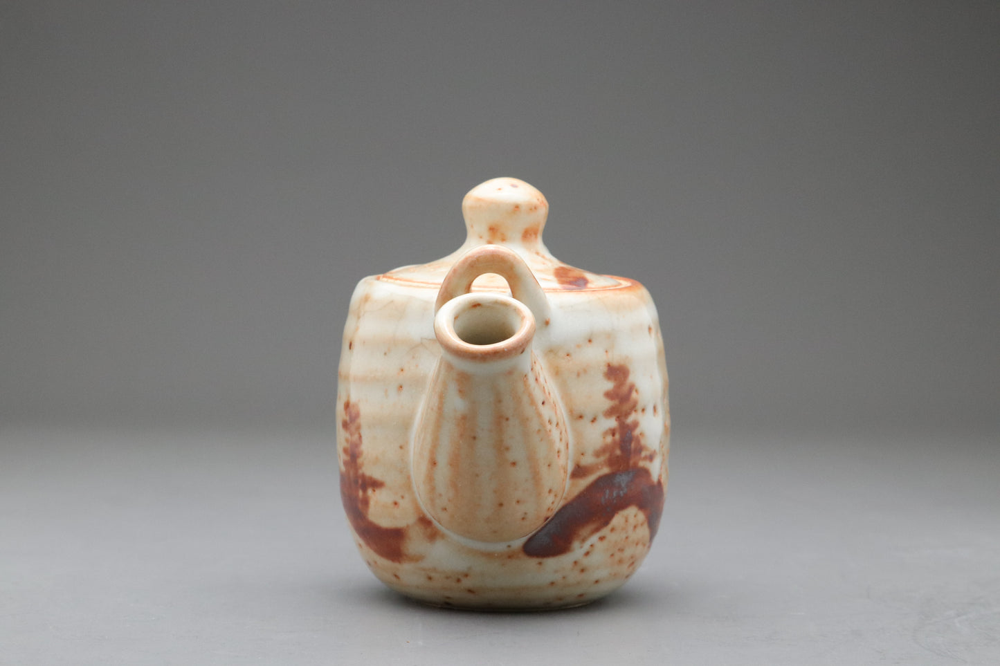 Japanese Mino Ware | Shusen Kiln Tea Set | Handmade Ceramic Teapot | 5 Yunomi Cups | Rustic Shino Glaze | Wabi Sabi | Artisan Pottery Decors