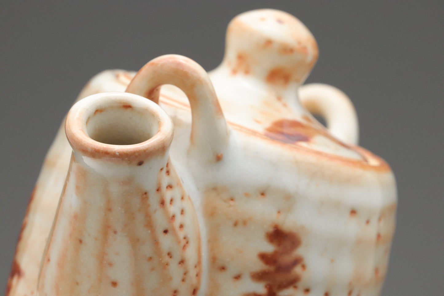Japanese Mino Ware | Shusen Kiln Tea Set | Handmade Ceramic Teapot | 5 Yunomi Cups | Rustic Shino Glaze | Wabi Sabi | Artisan Pottery Decors