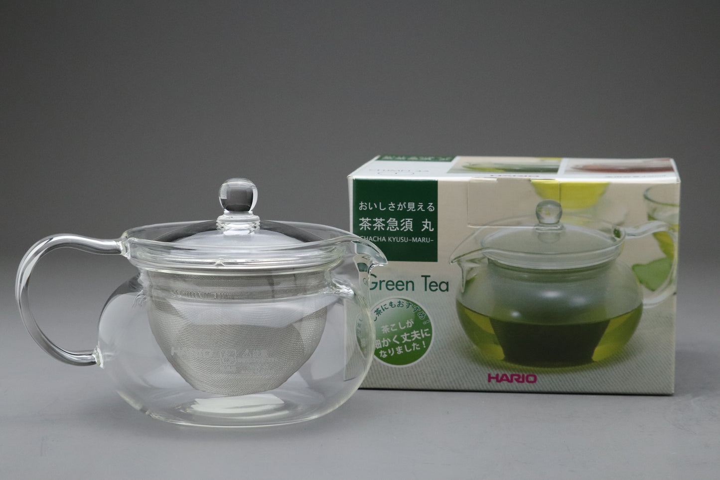 Japanese Glass Teapot | 450ml | Heat Resistant | Stainless Infuser | Clear Borosilicate | Loose Leaf Tea | Modern Kyusu | Teaware | HARIO