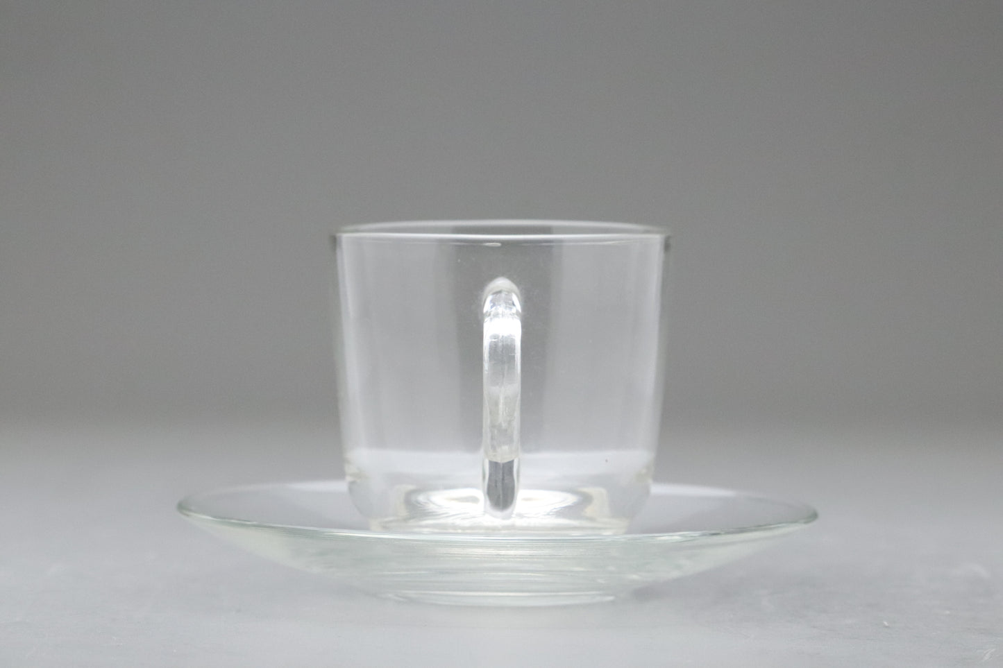 ADELEX | Made in Japan | Clear Glass Cup and Saucer Set of 6 | Japanese Glassware | Espresso Coffee Tea Cups | Minimalist Home Cafe Kitchen