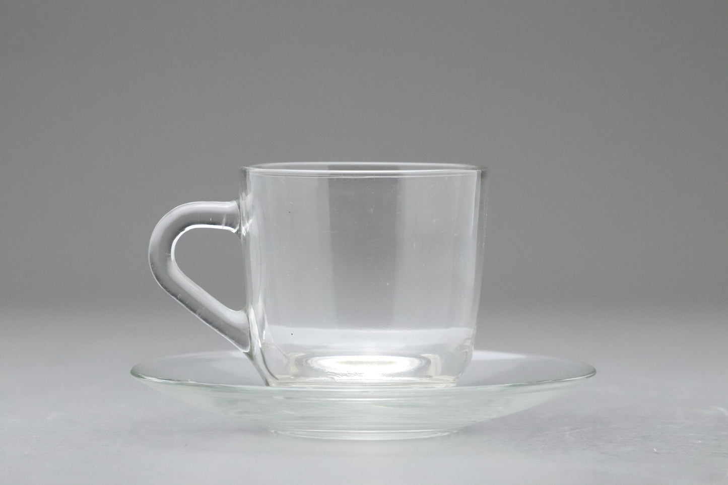 ADELEX | Made in Japan | Clear Glass Cup and Saucer Set of 6 | Japanese Glassware | Espresso Coffee Tea Cups | Minimalist Home Cafe Kitchen