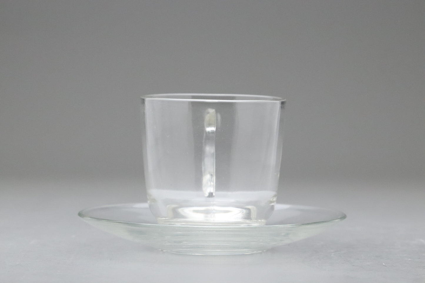 ADELEX | Made in Japan | Clear Glass Cup and Saucer Set of 6 | Japanese Glassware | Espresso Coffee Tea Cups | Minimalist Home Cafe Kitchen