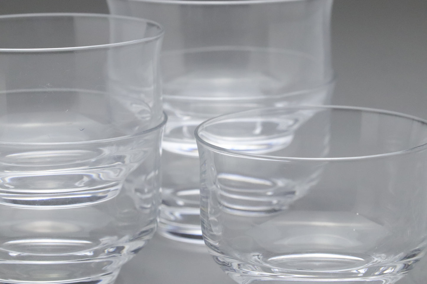 Aderia Palme Chilled Tea Glass Set | Ishizuka Glass Japan | Minimalist Bowl | Vintage Tea Cup | Summer Tableware | Clear Glass Stackable 5