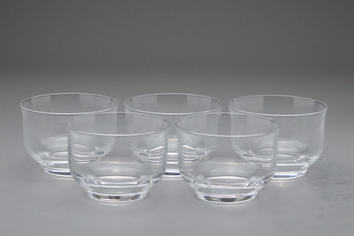 Aderia Palme Chilled Tea Glass Set | Ishizuka Glass Japan | Minimalist Bowl | Vintage Tea Cup | Summer Tableware | Clear Glass Stackable 5