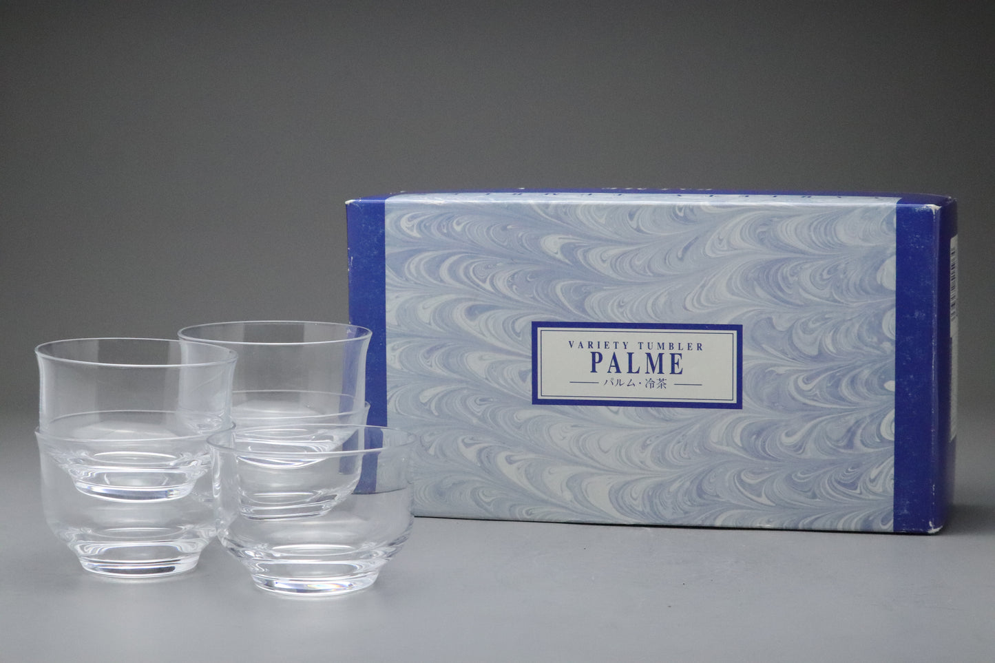 Aderia Palme Chilled Tea Glass Set | Ishizuka Glass Japan | Minimalist Bowl | Vintage Tea Cup | Summer Tableware | Clear Glass Stackable 5