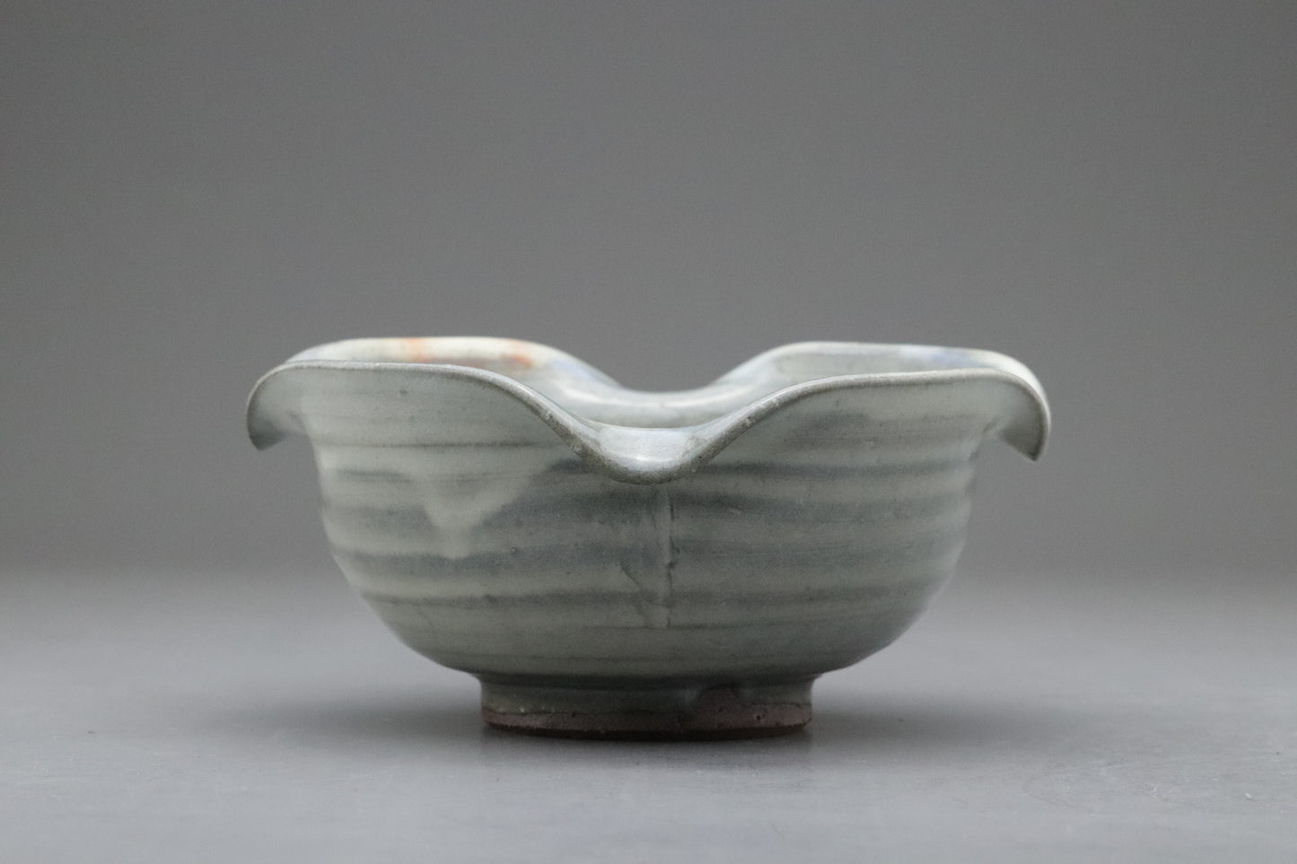 Japanese Pottery | Katakuchi | Serving Bowl | Handmade | Scalloped Rim | Wabi Sabi | Blue Grey | Rustic Ceramics | Textured | Kitchenware
