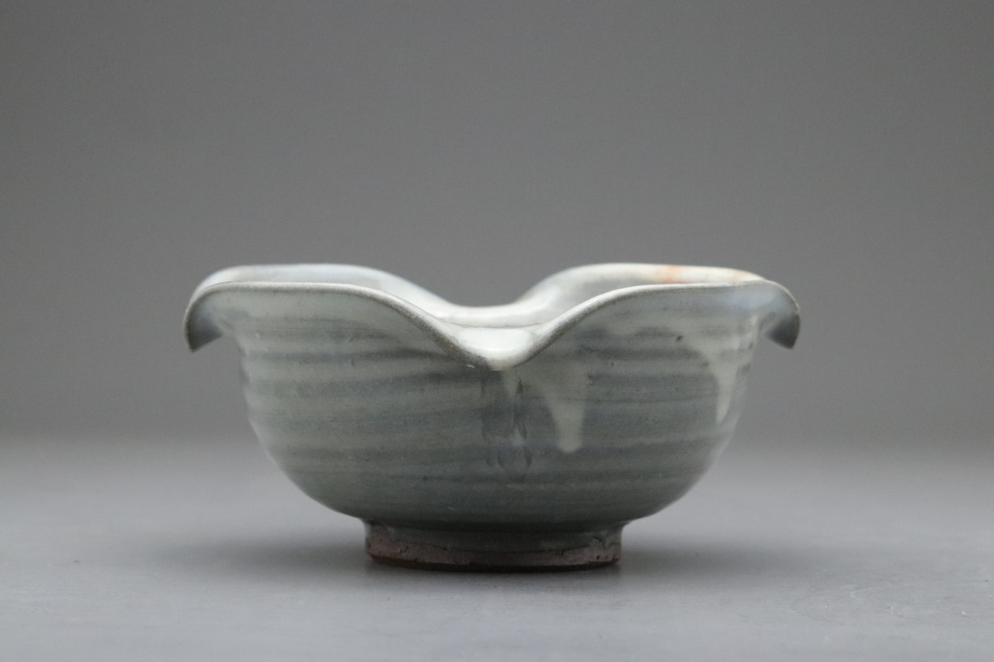 Japanese Pottery | Katakuchi | Serving Bowl | Handmade | Scalloped Rim | Wabi Sabi | Blue Grey | Rustic Ceramics | Textured | Kitchenware